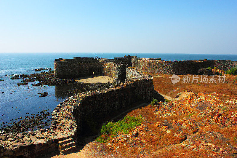 印度马哈拉施特拉邦康坎岛上的希瓦吉时代的Sindhudurg Fort
